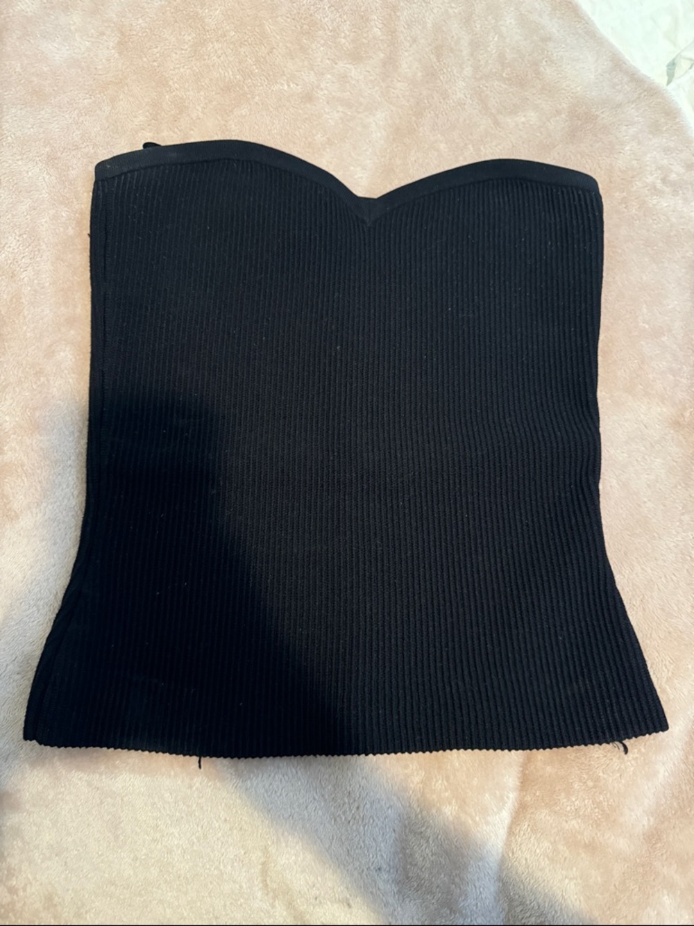 Babaton black ribbed tube top